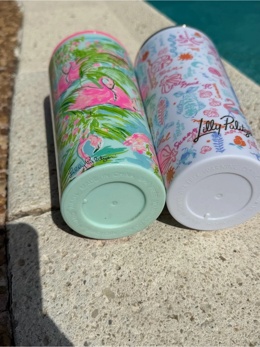 Lilly Pulitzer Pink Flamingo & Pastel Pattern Stainless Tumbler Set